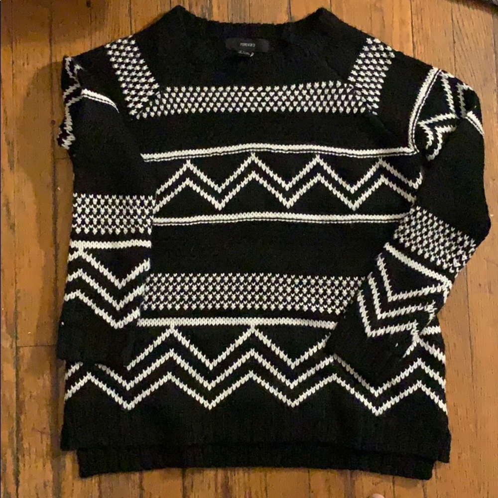 Black and white sweater